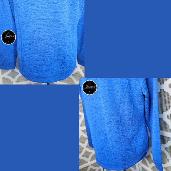 Draper's & Damon's Blue Crinkle 2-Piece Top and Jacket Set Size PM - Picture 12 of 15